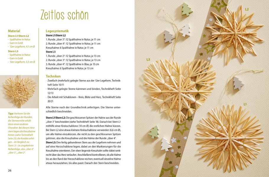 Strohstern-Nostalgie - Weihnachtsschmuck mit Legeformen leicht gemacht (Mängelexemplar)