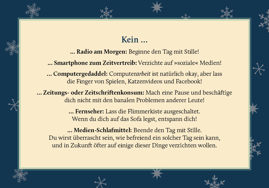 Achtsame Adventszeit - Der Adventskalender für entspannte Weihnachten