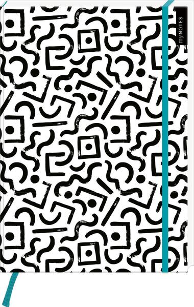 myNOTES Notizbuch A4: Black and White 80ies - Notebook large, gepunktet, paginiert