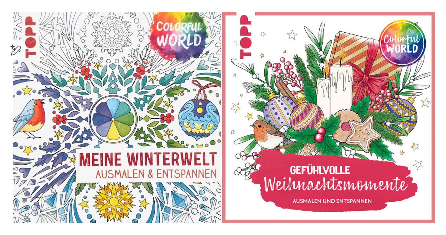 Sparpaket - 2er-Set Colorful World - Wintermotive zum ausmalen und entspannen (Mängelexemplare)