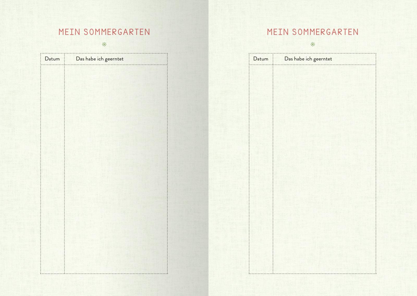 Do something green today. Mein Garten-Eintragbuch