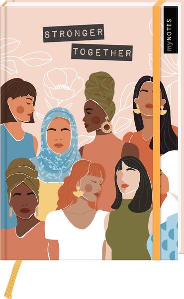 myNOTES Notizbuch A5: Stronger together - Notebook medium, gepunktet, paginiert