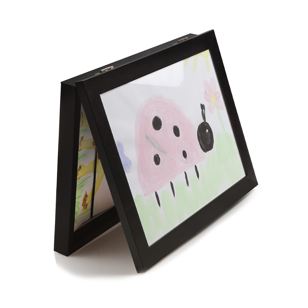 Kinderkunst Bilderrahmen mit Aufbewahrung - schwarz