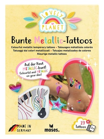 X_Lovely Planet Bunte Metallic-Tattoos