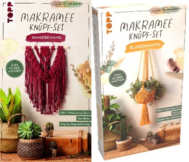 Sparpaket - Colors of the Earth Makramee Knüpf-Sets - Blumenampel & Wandbehang Sparpaket - Colors of the Earth Makramee Knüpf-Sets - Blumenampel & Wandbehang