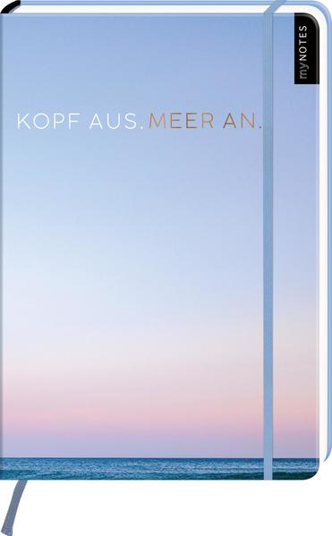 myNOTES Notizbuch A4: Kopf aus. Meer an. - Notebook large, gepunktet