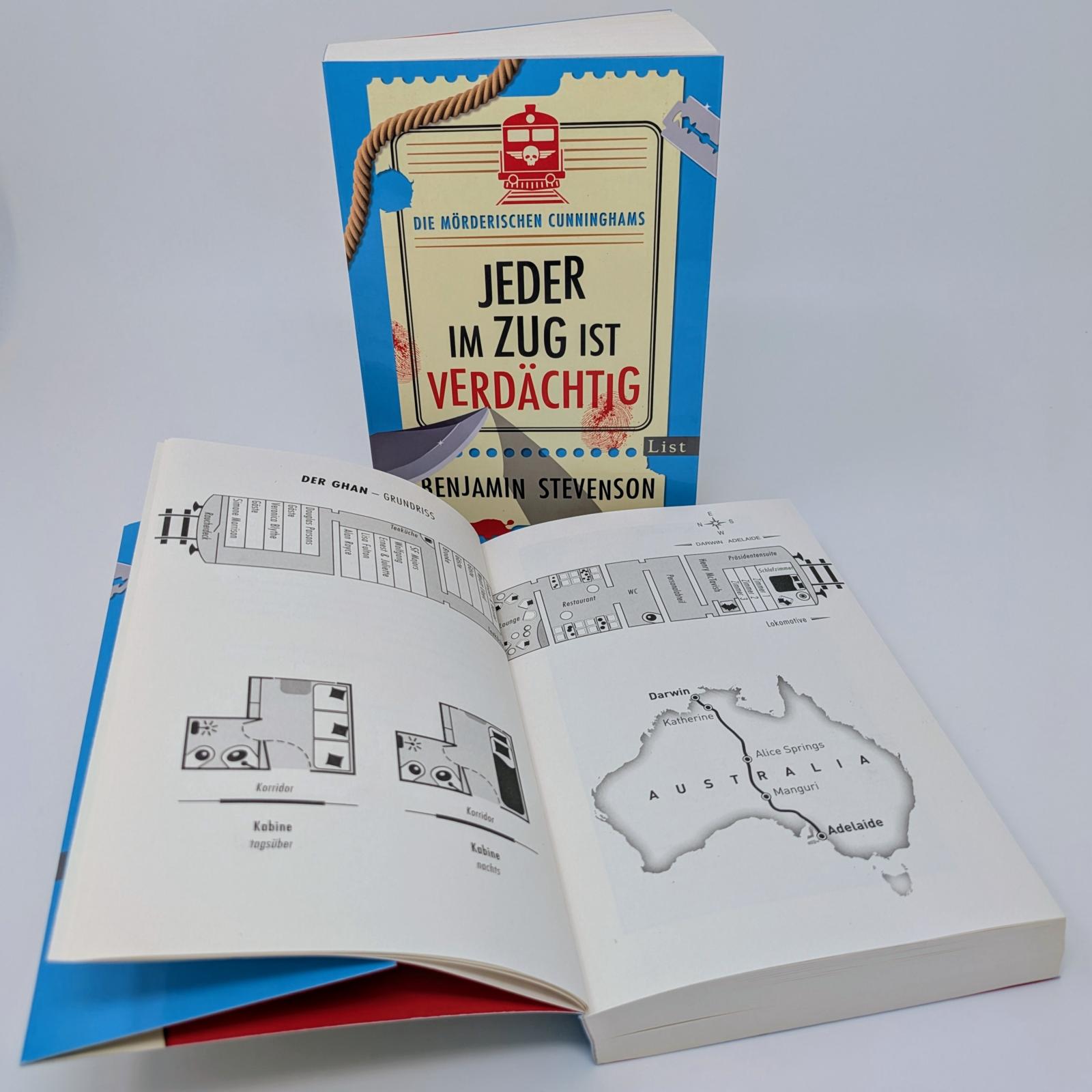 Die mörderischen Cunninghams. Jeder im Zug ist verdächtig (Die mörderischen Cunninghams 2) (Mängelexemplar)
