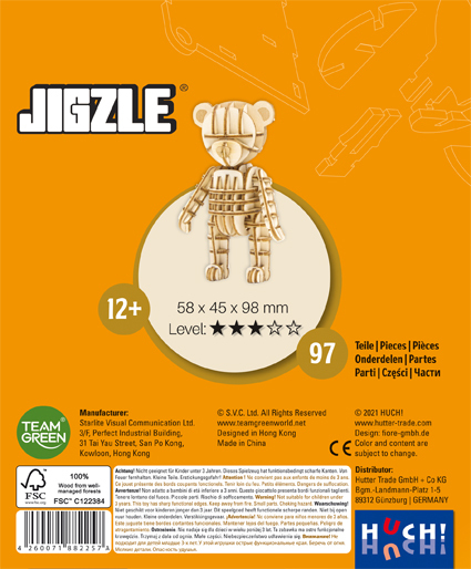 Jigzle 3D Holz-Puzzle Teddybär