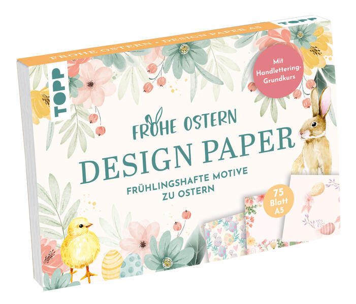 Design Paper Frohe Ostern A5 - 75 feste Motivpapiere (Mängelexemplar)
