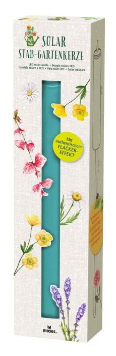 X_Blatt & Blüte Solar-Gartenkerze (Farbe wird zufällig gewählt)