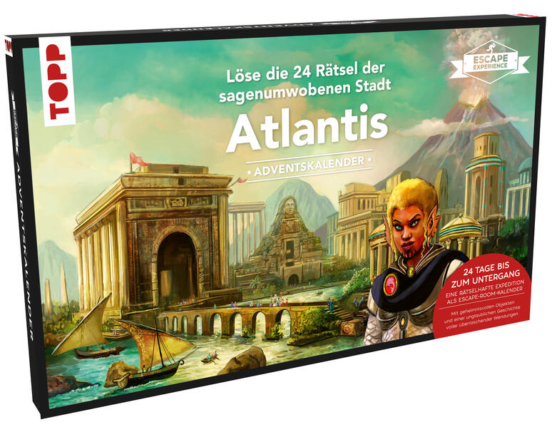 d0f2758f36681133d47c112b3eef34a91719924775 Escape Experience Adventskalender – Atlantis. Löse die 24 Rätsel der sagenumwobenen Stadt