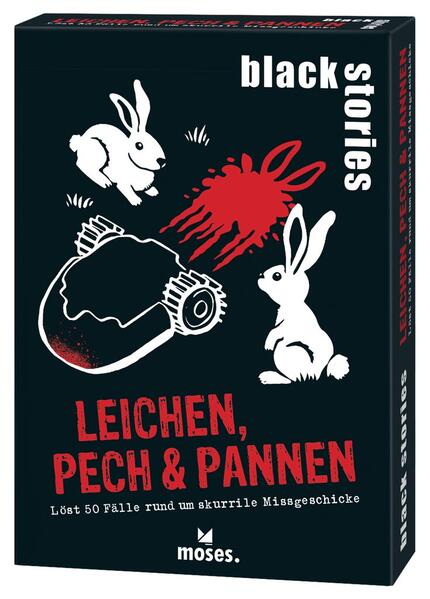 f92ae7205236b215665f4301facf3d0e1705066535 black stories Leichen, Pech & Pannen - Löst 50 reale Fälle rundum skurrile Missgeschicke