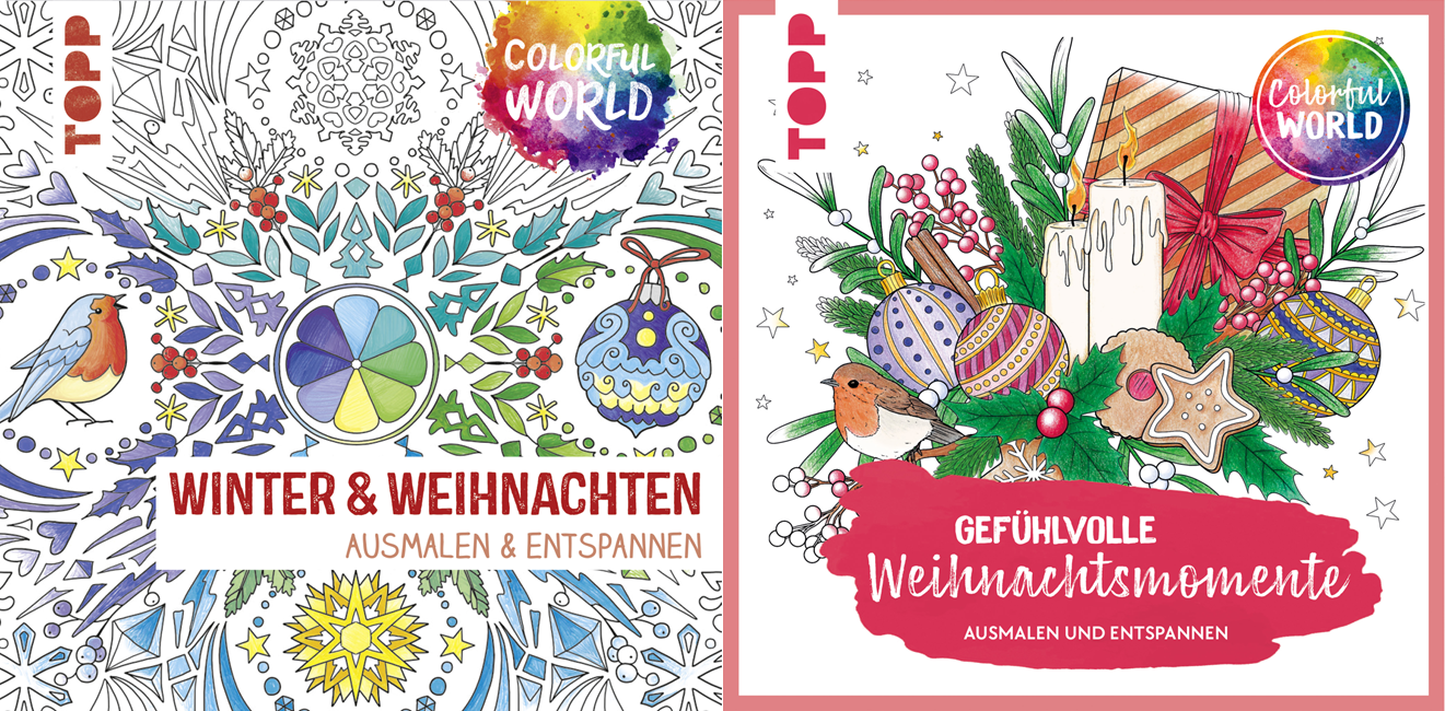 Sparpaket - 2er-Set Colorful World - Wintermotive zum ausmalen und entspannen (Mängelexemplare)