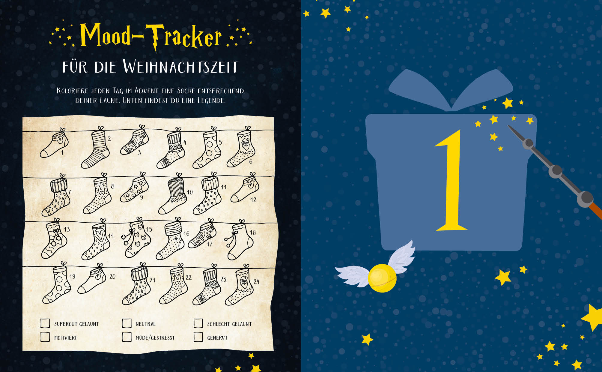 Mein Adventskalender-Zeichenbuch für Potterheads and Friends (Mängelexemplar)