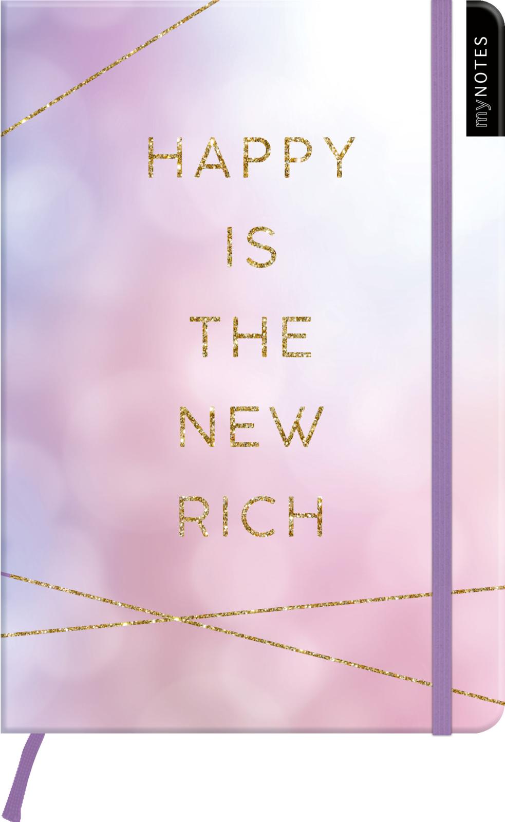 myNOTES Notizbuch A5: Happy is the new rich