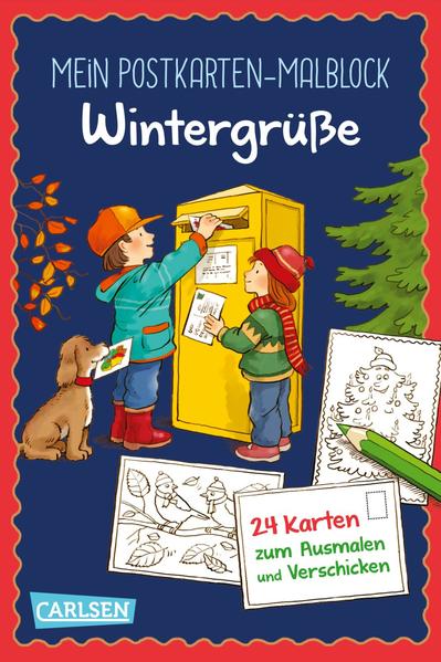 Mein Postkarten-Malblock: Wintergrüße - 24 Karten zum Ausmalen und Verschenken (Mängelexemplar)