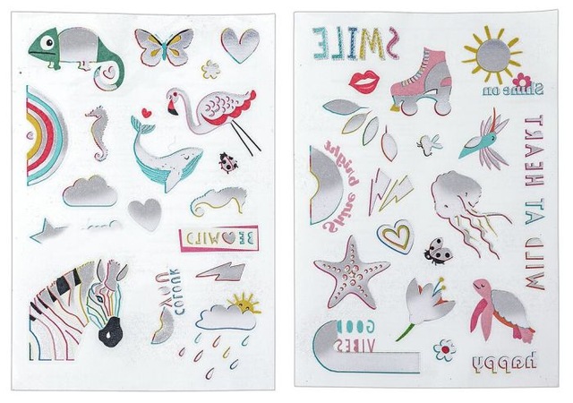 X_Lovely Planet Bunte Metallic-Tattoos