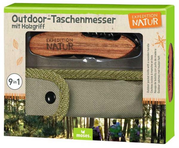 Expedition Natur - Outdoor-Taschenmesser mit Holzgriff
