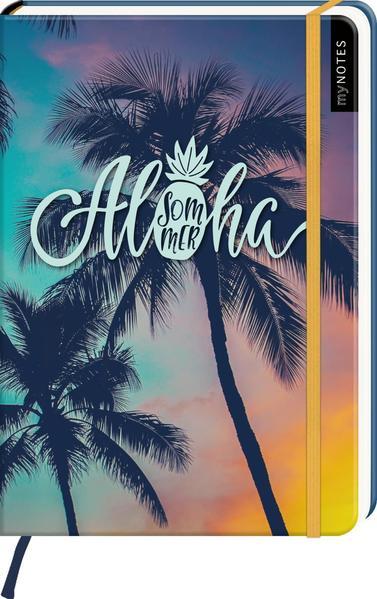 myNOTES Notizbuch A5: Aloha Sommer. - Notebook medium, gepunktet