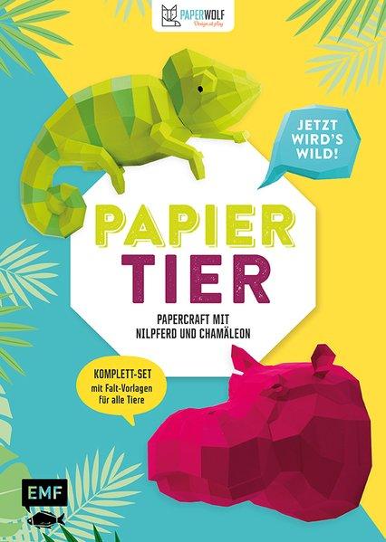 PAPIERtier – Jetzt wird’s wild! Papercraft mit Nilpferd und Chamäleon (Mängelexemplar)